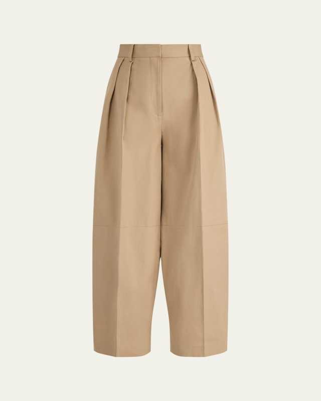 Dash Pleated Wide-Leg Ankle Pants